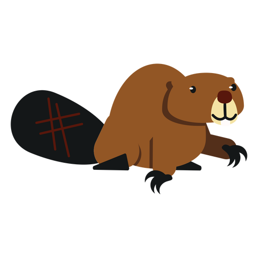 Beaver fat tail rodent claw rounded flat PNG Design