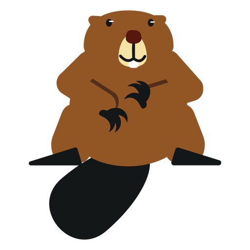 Beaver tail fat rodent claw rounded flat PNG Design