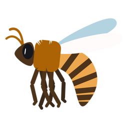 Bienenstreifenflügelwespe flach gerundet PNG-Design