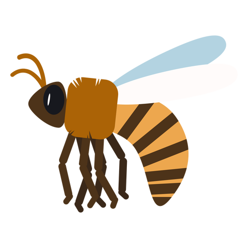 Bee stripe wing wasp rounded flat PNG Design