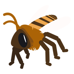 Bee wing stripe wasp rounded flat PNG Design