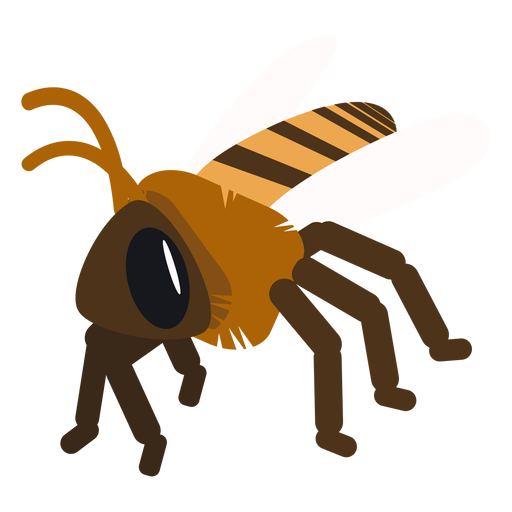 Avispa de raya de ala de abeja redondeada plana Diseño PNG