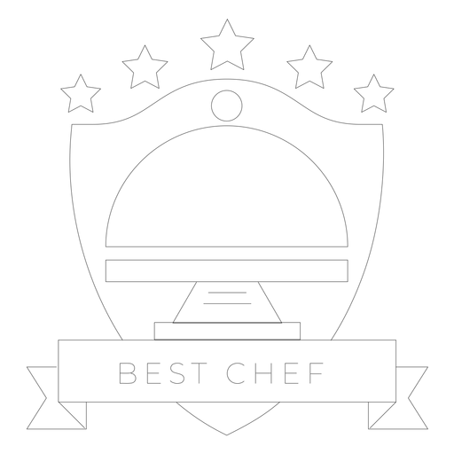 Best chef dish badge line PNG Design