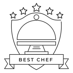 Best chef dish star badge stroke PNG Design