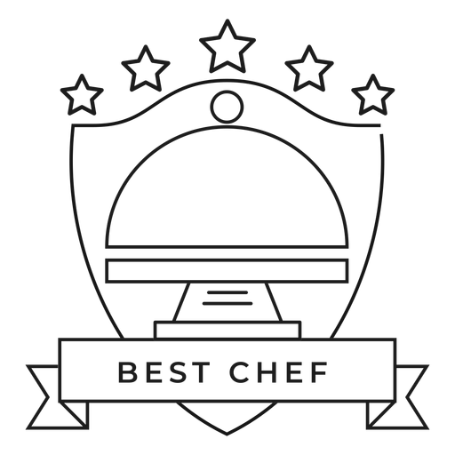 Mejor trazo de insignia de estrella de plato de chef Diseño PNG