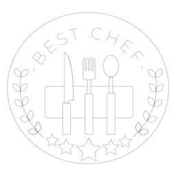 La mejor línea de insignia de tenedor de chef Diseño PNG