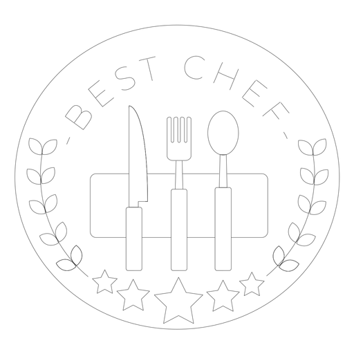 Melhor linha de emblemas de garfos de chef Desenho PNG