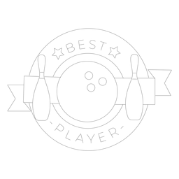 Best player ball badge line PNG Design