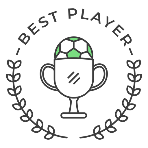 Best player ball cup branch colored badge sticker PNG Design