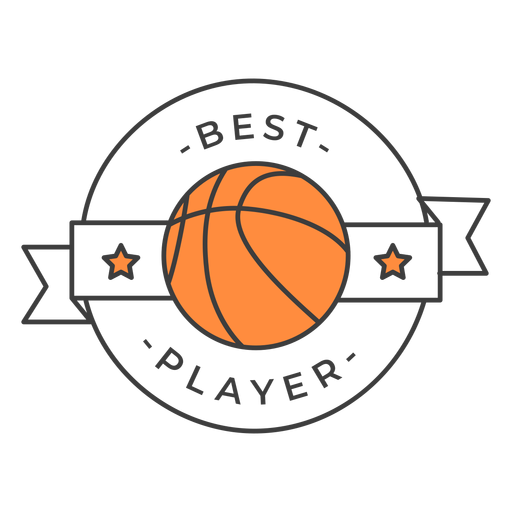 Best player ball colored badge sticker PNG Design