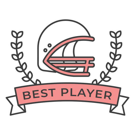 Etiqueta engomada coloreada de la mejor rama del casco del mejor jugador Diseño PNG