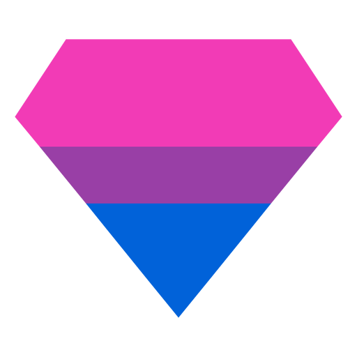 Bisexuell brillante Diamantstreifen flach PNG-Design