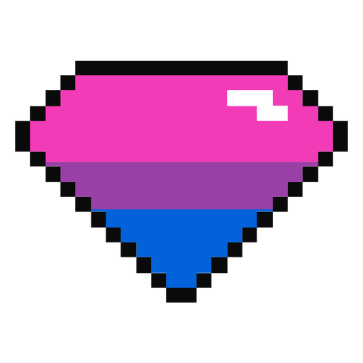Bissexual brilhante diamante listra pixel plana Desenho PNG