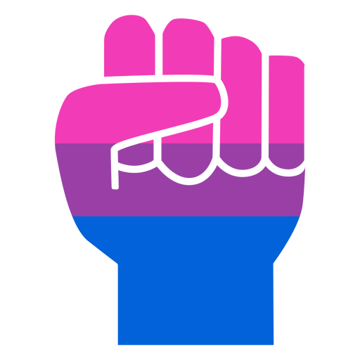 Bisexual hand finger fist stripe flat PNG Design