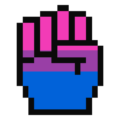 Bisexual hand finger fist stripe pixel flat PNG Design