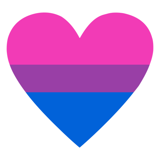 Bisexueller Herzstreifen flach PNG-Design