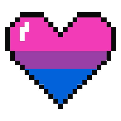 Pixel plano de rayas de coraz?n bisexual Diseño PNG