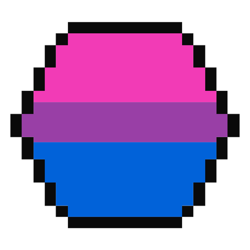 Pixel bisexual con rayas hexagonales planas