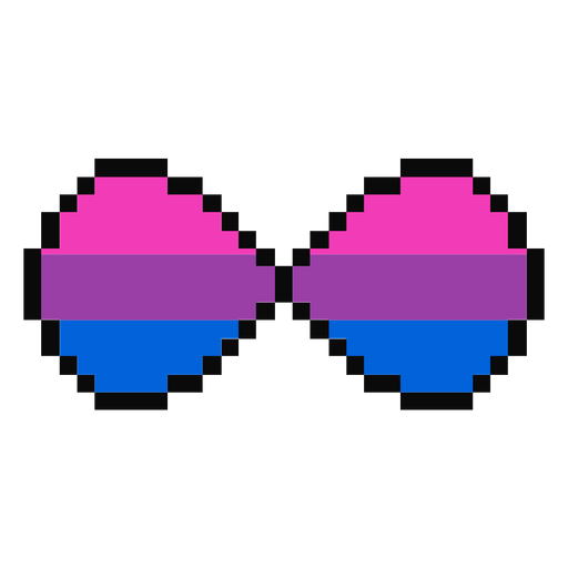 Bisexuelles Unendlichkeitsstreifenpixel flach PNG-Design