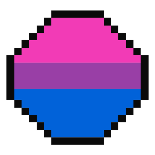 Bisexual octagon stripe pixel flat PNG Design