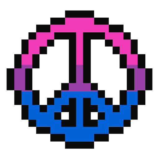 Bisexuelle pazifische Streifen Pixel flach PNG-Design