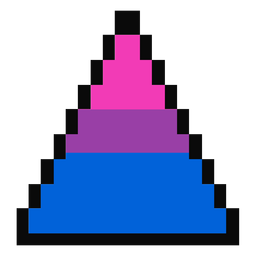 Triángulo bisexual raya píxel plano Diseño PNG