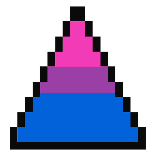 Triángulo bisexual raya píxel plano Diseño PNG