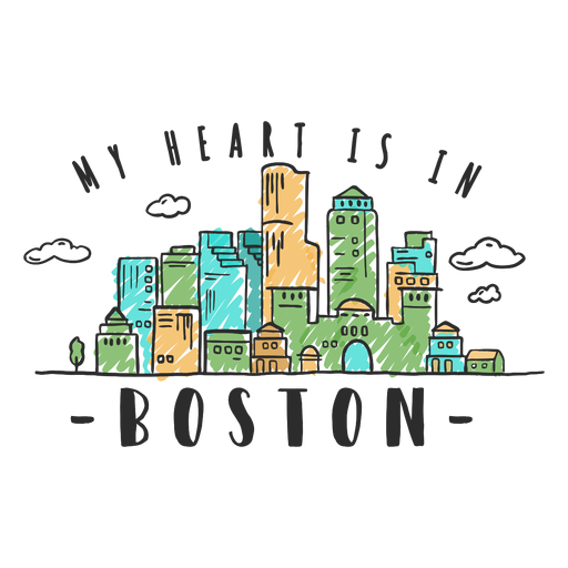 Boston-Skylineaufkleber PNG-Design