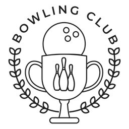 Bola del club de bolos copa bolo rama insignia trazo Diseño PNG