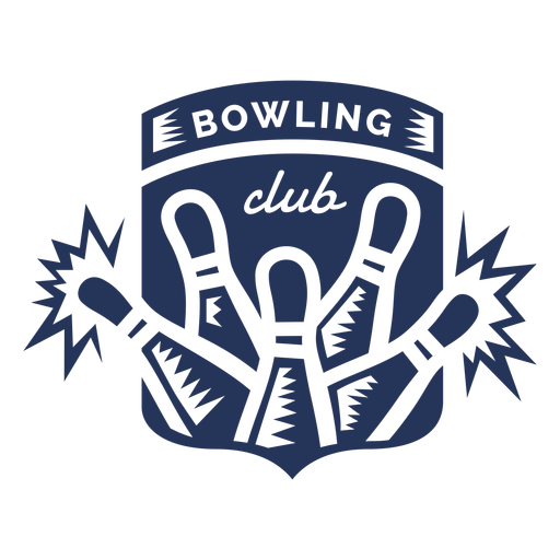 Bowling club skittle badge sticker PNG Design