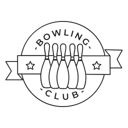 Club de bolos skittle estrella insignia trazo Diseño PNG