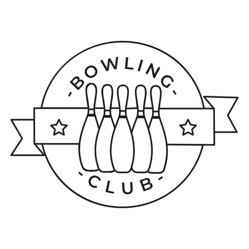 Bowling club skittle star badge stroke PNG Design