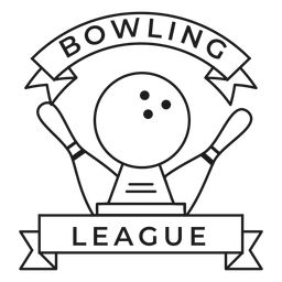 Bowling ligue skittle ball badge stroke PNG Design Transparent PNG