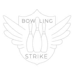 Línea de insignia de ala de bolo de huelga de bolos Diseño PNG