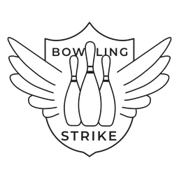 Golpe de bolos bolo ala insignia trazo Diseño PNG
