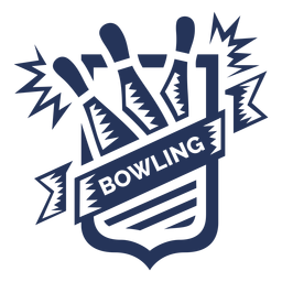 Bowling skittle badge sticker PNG Design