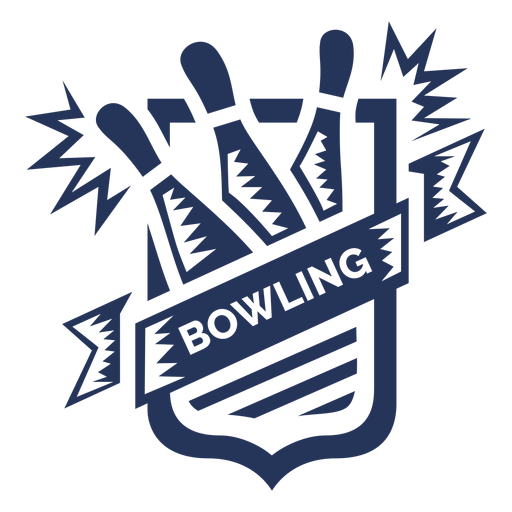 Bowling skittle badge sticker PNG Design