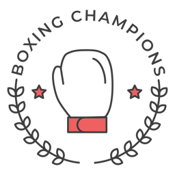 Boxing champions  Glove boxing glove star branch colored badge sticker PNG Design