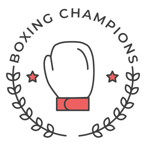Boxing champions  Glove boxing glove star branch colored badge sticker PNG Design