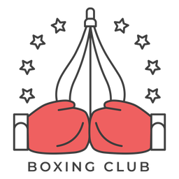 Club de boxeo guante de saco de boxeo guante de boxeo estrella insignia de color pegatina Diseño PNG
