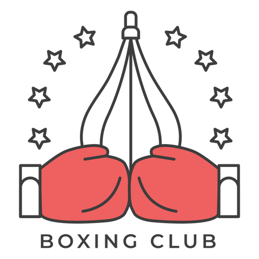 Boxing club punchbag glove boxing glove star colored badge sticker PNG Design