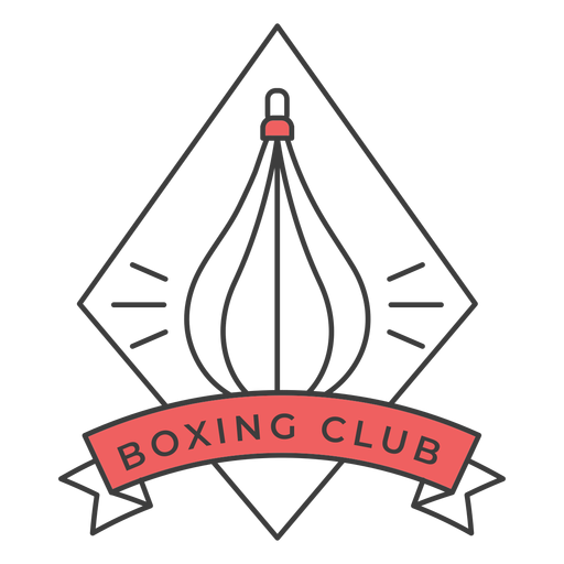 Etiqueta do emblema colorido do punchbag do clube do encaixotamento Desenho PNG