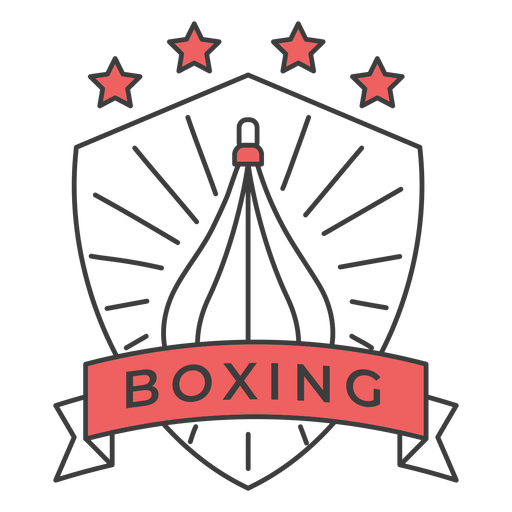 Boxing punchbag star colored badge sticker PNG Design