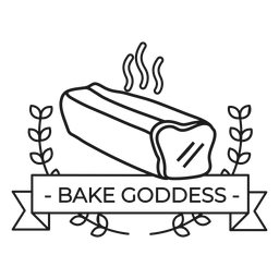 Bread badge stroke PNG Design