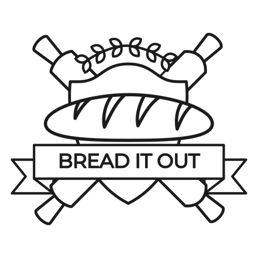 Bread bake badge stroke PNG Design