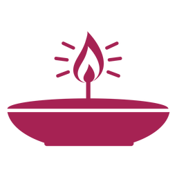 Candle fire flame plate spark detailed silhouette PNG Design