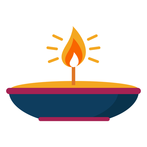 Candle fire flame plate spark flat PNG Design