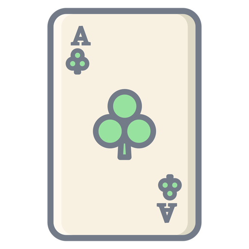 Card ace clubs flat PNG Design