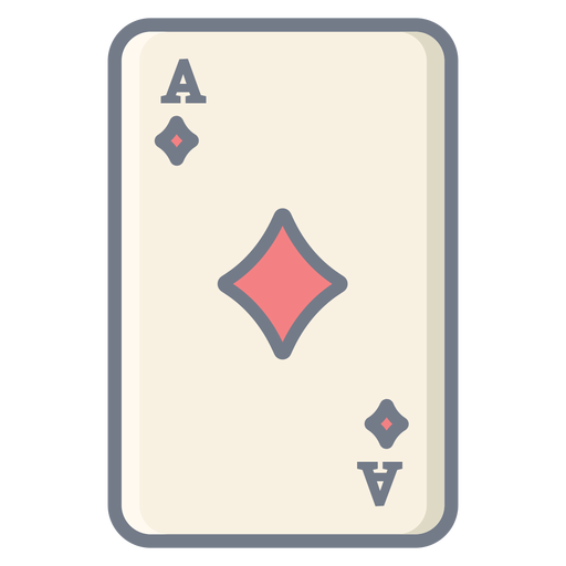 Card ace diamonds flat PNG Design