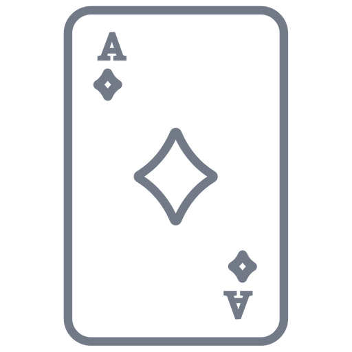 Card ace diamonds stroke PNG Design